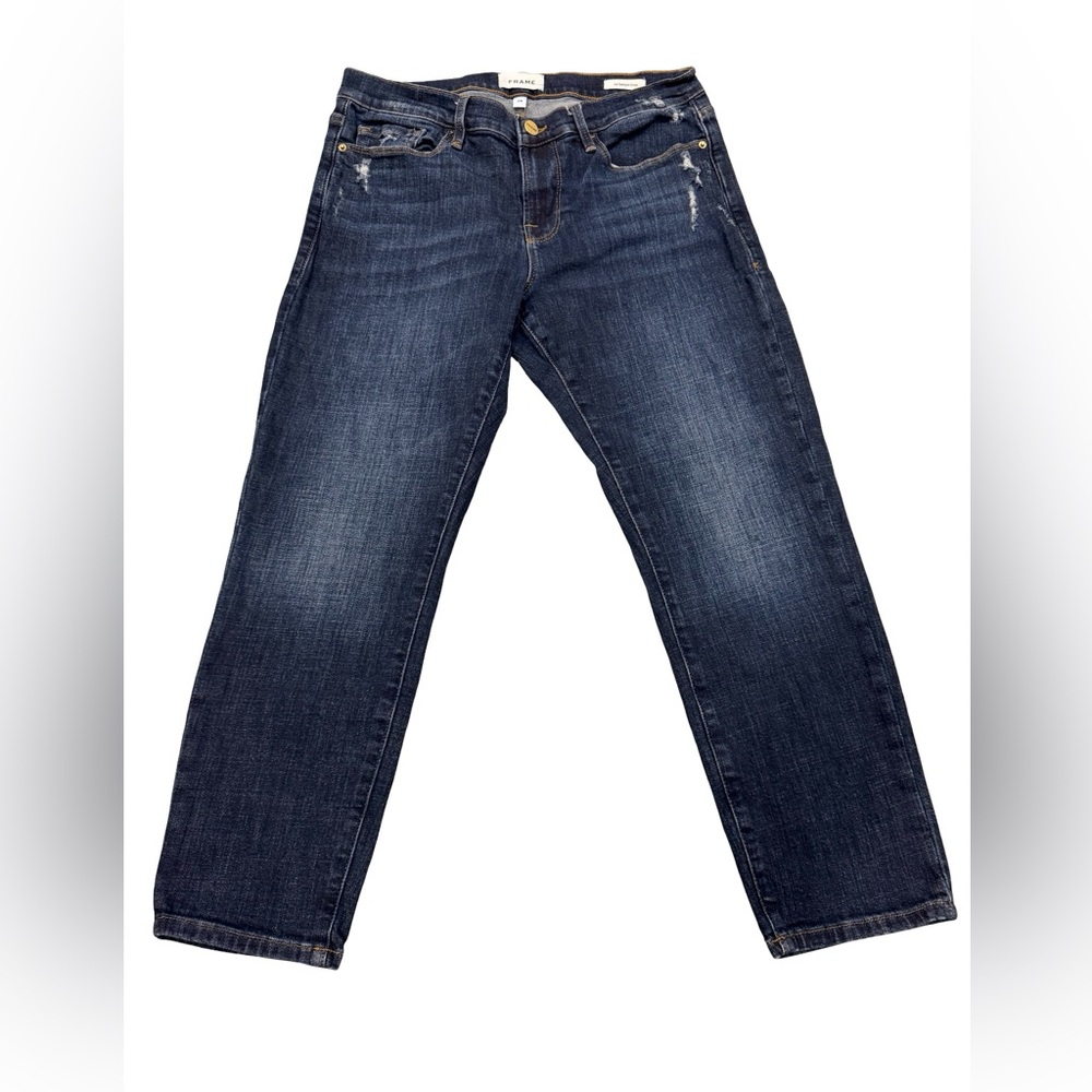 FRAME Le Garçon Crop Jeans Women’s 28 Covant Distressed Straight Leg